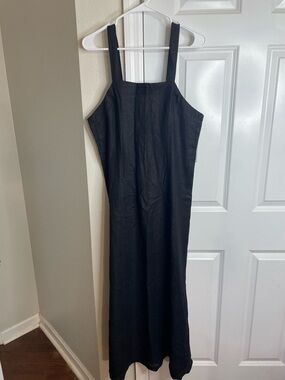 VTG Scandinavian Camera Female Jeanswear 100% Linen Black Maxi Dress NWT Large